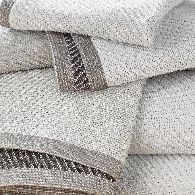 Wellbe 4-Piece Towel Set - Quick Dry, Absorbent, Soft, 2 Bath, 2 Hand, White