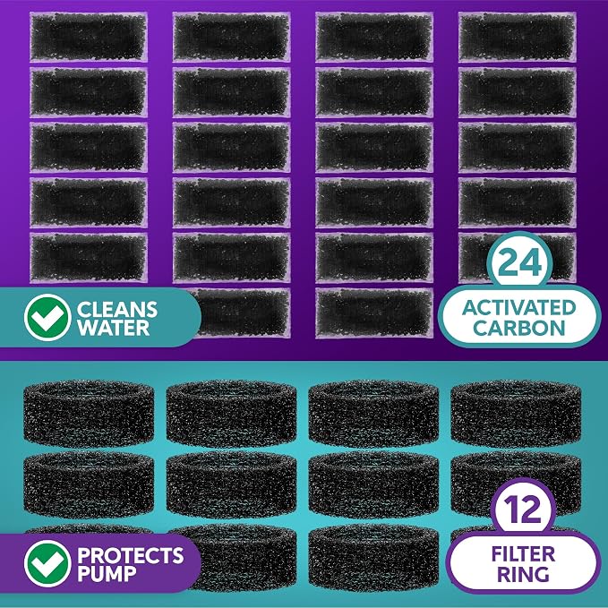 BROOK Glass Pet Fountain Filter Replacement Set – 12 Filter Rings & 24 - Image 5