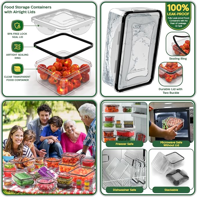 RockBerry 50 Pcs Large Food Storage Containers - Image 6