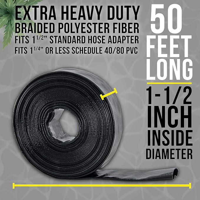 U.S. Pool Supply Pool Backwash Hose 1 1/2 Inch Diameter x 50 Feet - Image 3