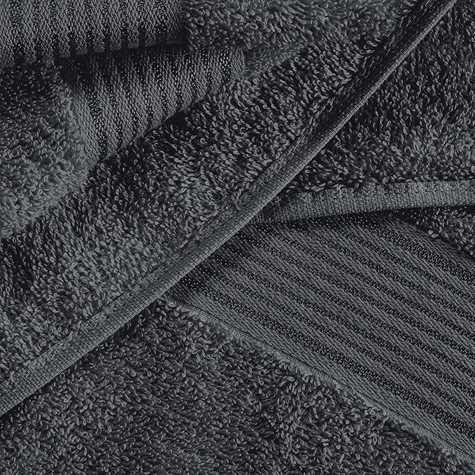 Belizzi Home Cotton 2 Pack Oversized Bath Sheet 35x70, Large Bath Sheet, Ultra Soft, Absorbent, Compact, Eco-Friendly, Recyclable, Quick Drying and Lightweight Towel - Charcoal Grey