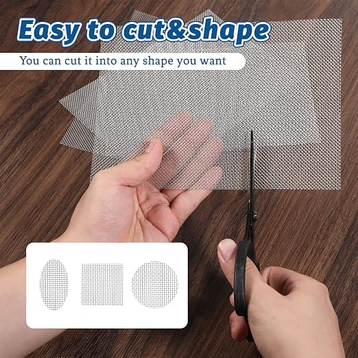 6 Pack 8.27 x 5.9 Inch Stainless Steel Wire Mesh Screen, 20 Mesh Woven Metal - Image 4