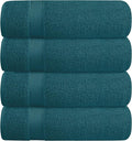 BELZZI Home Ultra Soft 4 Pack Oversized Bath Towel Set 27x54, Cotton Compact Bath Towels, Highly Absorbant Eco-Friendly Quickdry & Lightweight Towel, Ideal for Gym Travel Camp Pool - Teal