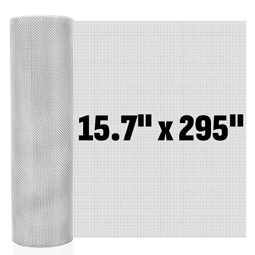 20 Mesh 304 Stainless Steel Mesh Screen, 15.7'' x 295'' Wire Screen Mesh by Unknown