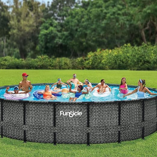 Funsicle 20' x 48" Oasis Designer Round Frame Above Ground Outdoor Swimming Pool - Image 5