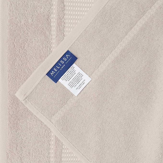 Melissa Linen, Fingertip Towels 4 Pack, 100% Turkish Cotton, Small Hand Towels for Body and Face, 12 x 18 in, Soft and Absorbent, Quick Dry, (Beige Fingertip Towels)