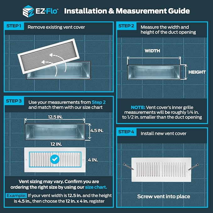 EZ-FLO 12 x 4 Inch Air Vent Cover - Image 3