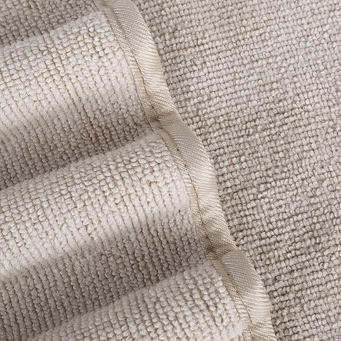 POLYTE Quick Dry Lint Free Microfiber Bath Sheet, 35 x 70 in, Pack of 2 (Beige)