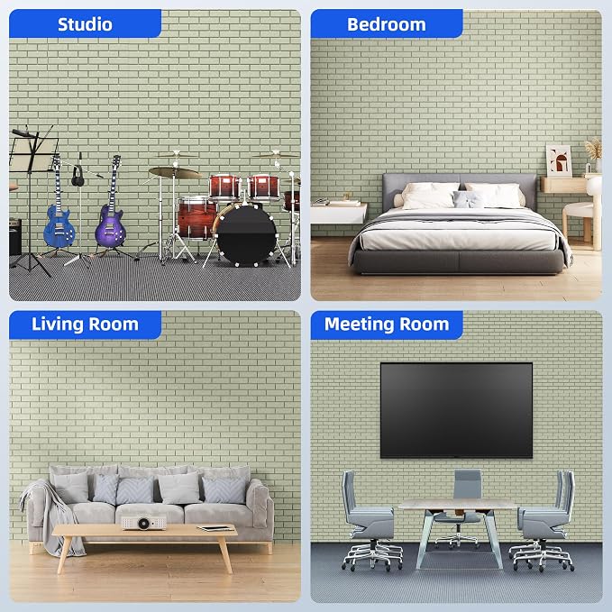 20 Pack Acoustic Panels with Self Adhesive, Soundproof Wall Panels, Brick Sound - Image 5