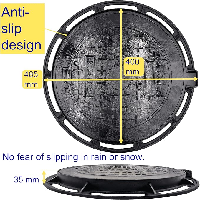 16 In Cast Iron Manhole Cover and Frame - Image 4