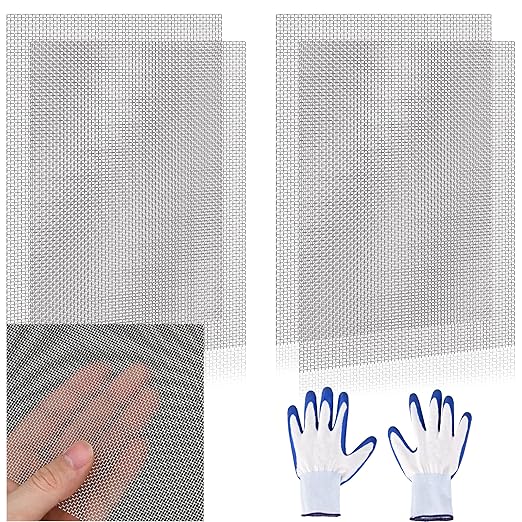 4 Pcs 13x9 20 Mesh 304 Stainless Steel Wire Mesh Sheet, Rustproof Metal Mesh by Unknown