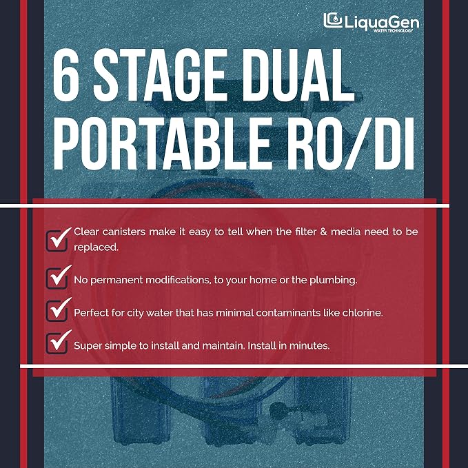 LiquaGen - 6 Stage Portable Dual Use Drinking and Aquarium Reef/Deionization | - Image 2