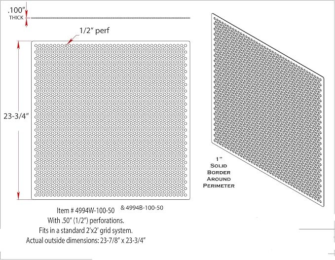 2'x2' Black Plastic Perforated Tile, 3 Pack, - Image 6