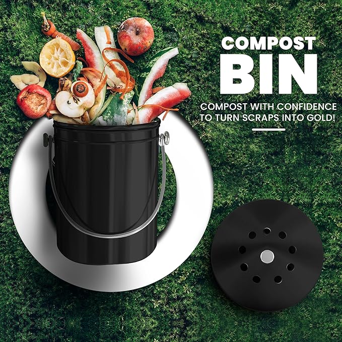 Utopia Kitchen Compost Bin for Kitchen Countertop, 1 Gallon Compost Bucket for - Image 2