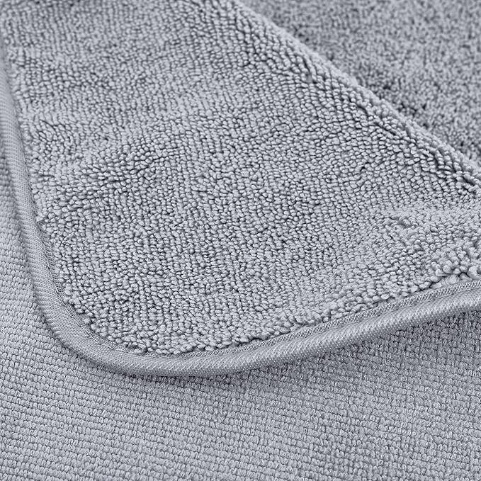POLYTE Quick Dry Lint Free Microfiber Bath Sheet, 35 x 70 in, Pack of 2 (Gray)