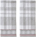 SKL Home Winter/Christmas Whistler Plaid Hand Towel 2pc Set for Bath/Kitchen/Bar & Gift, Gray
