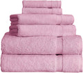 SALBAKOS 100% Turkish Cotton 6-Piece Towel Set | Heirloom Quality Hotel & Spa Collection | Ultra Soft, Super Absorbent 2 Washcloth, 2 Hand, 2 Bath Towel Sets | Made in Turkey (Rose, 6 Piece Towel Set)