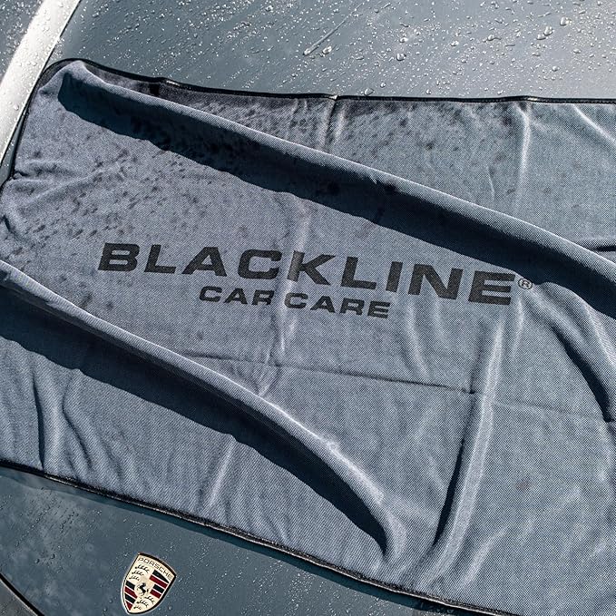 Blackline 24"x36" Slim Twisted-Loop Drying Towel, 800GSM, Streak Free, Lint Free, Reusable - Car Accessories, Bath Towels, Microfiber Cleaning Cloth - One Pass is All You Need