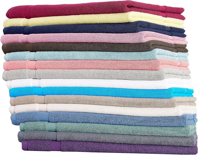 SALBAKOS 100% Turkish Cotton Bath Mat Set 2-Piece - 20x34 inch, Premium Quality Hotel & Spa Collection, Soft, Absorbent, Long Lasting, Durable Bathroom Rugs | Made in Turkey (Yellow, 2 Bath Mats)