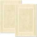 White Classic Luxury Bath Mat Floor Towel Set - Absorbent Cotton Hotel Spa Shower/Bathtub Mats [Not a Bathroom Rug] 22"x34" | 2 Pack | Beige