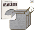 ZOMCHI 3 Pack Exfoliating Washcloth, Premium Facial and Body Wash Cloths with Softness and Scrubbing Two Sides, Bath Cloths for Women and Men (Smoke)